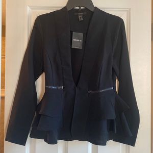 NWT Small Black Forever 21 Peplum Blazer